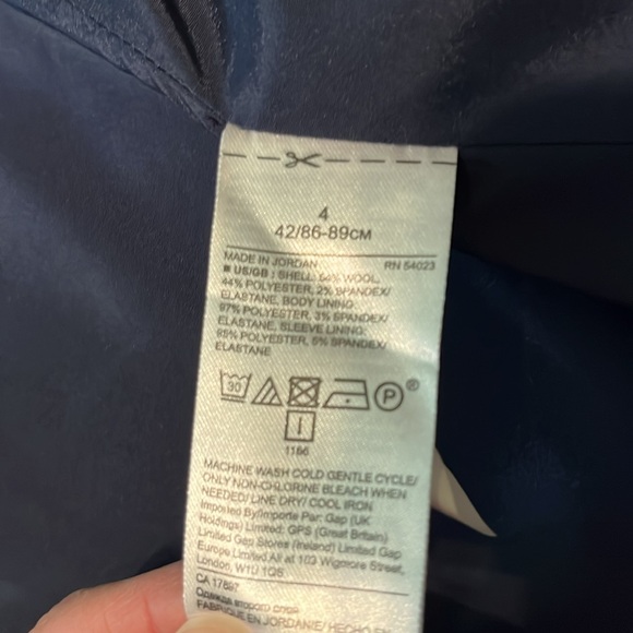 Banana Republic Washable Wool Blazer Navy Plaid Size 4 - Picture 15 of 16